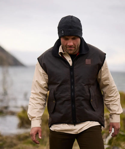 Foxton Oilskin Vest with Wool Lining